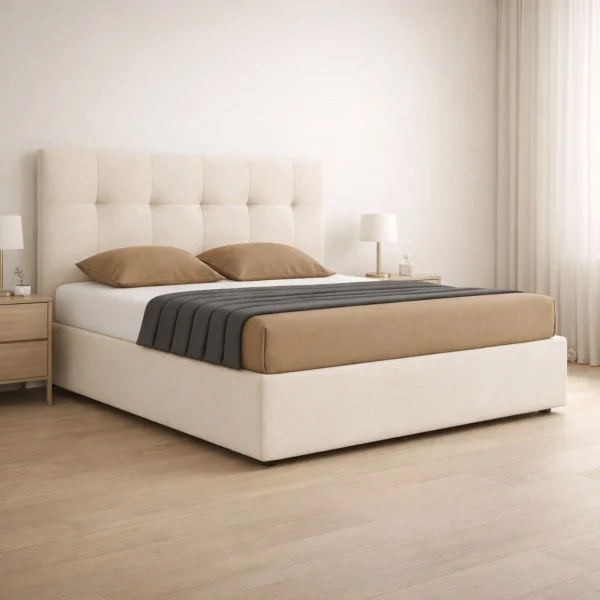 Cama de casal Aveluna com colchão e estrado incluídos 140x190