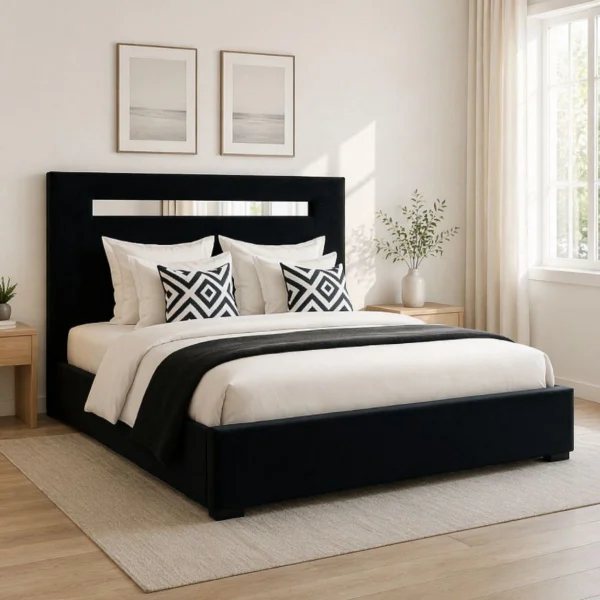 Cama moderna Harmony com colchão e estrado