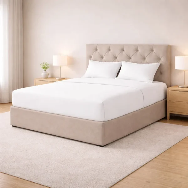 Cama de casal Smart estofada com colchão e estrado incluídos 140x190