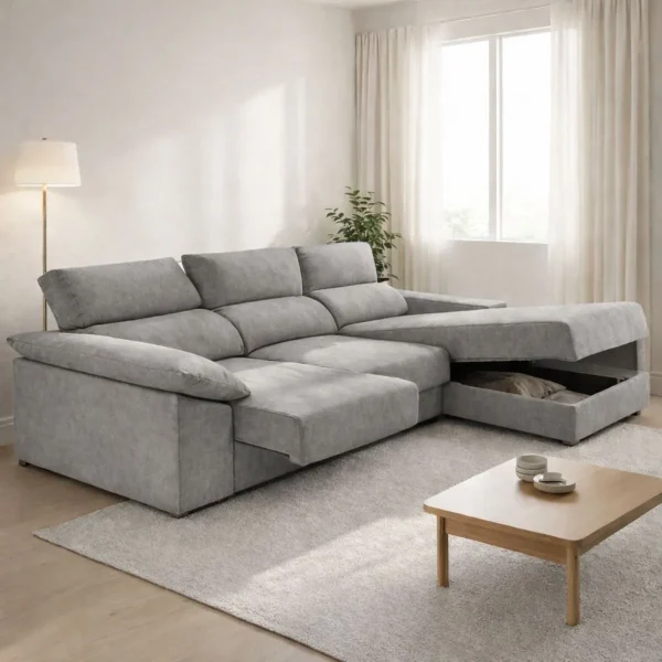 Sofá reclinável e extensível Elegance