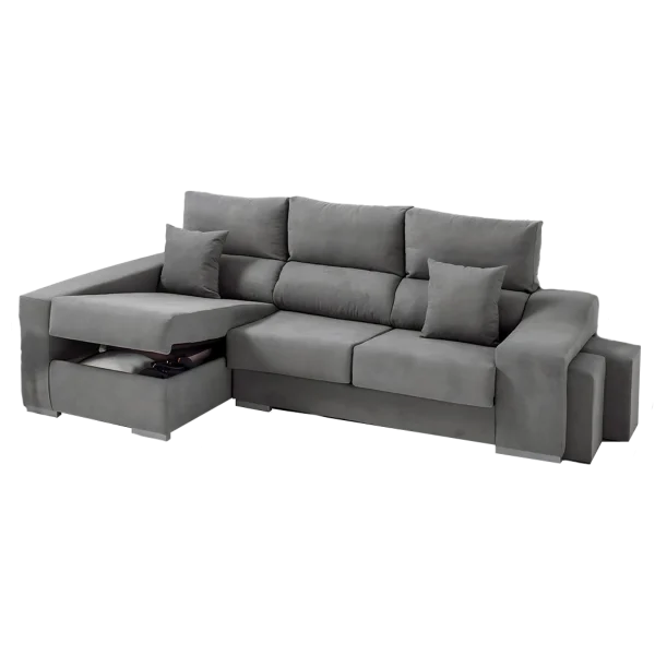 Sofá com arrumação e puffs Lounge